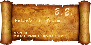 Budaházi Efraim névjegykártya